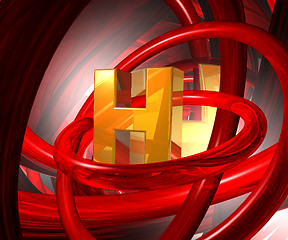 Image showing letter h in abstract space