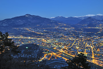 Image showing Overview of Trento in night time 