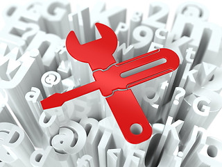 Image showing Wrench and Screwdriver on Alphabet Background.