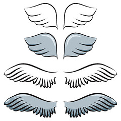 Image showing set of cartoon wings