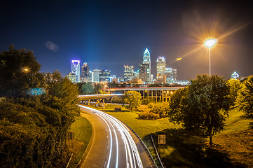 Image showing Charlotte City Skyline night scene