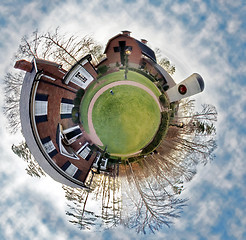 Image showing billy graham free library mini planet