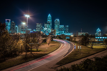 Image showing Charlotte City Skyline night scene