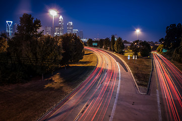 Image showing Charlotte City Skyline night scene