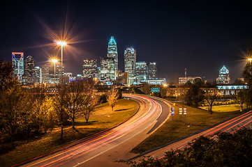 Image showing Charlotte City Skyline night scene