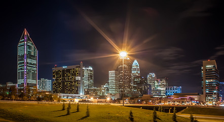 Image showing Charlotte City Skyline night scene