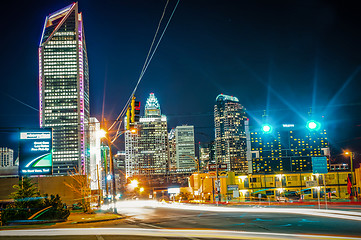 Image showing Charlotte City Skyline night scene