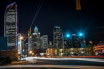 Image showing Charlotte City Skyline night scene