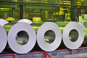 Image showing rolls of steel sheet