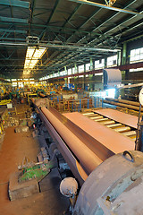 Image showing industrial machine for making steel pipes