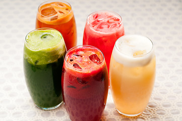 Image showing selection of fruits long drinks