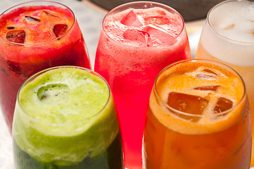 Image showing selection of fruits long drinks