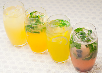 Image showing selection of fruits long drinks