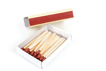 Image showing Safety matches in box on white