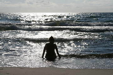 Image showing Woman near the sea