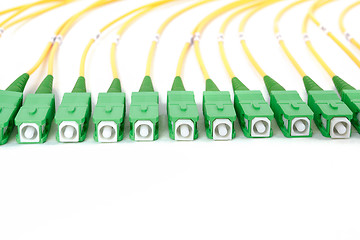 Image showing green fiber optic SC connectors