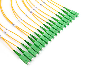 Image showing green fiber optic SC connectors