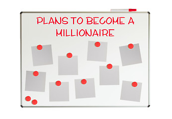 Image showing How to become a millionaire with empty papers and magnets