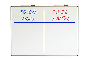 Image showing Whiteboard, do now and do later