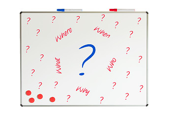 Image showing Questions on a whiteboard