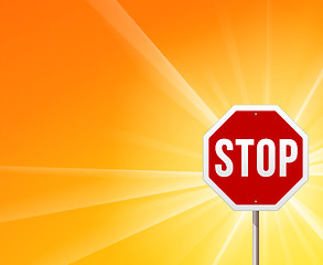 Image showing Stop Sign and Sunshine