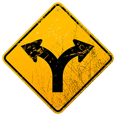 Image showing Forked road sign