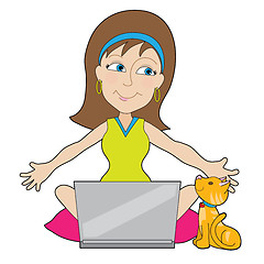 Image showing Happy Laptop Lady