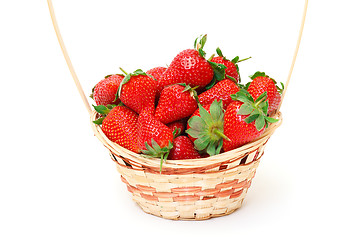 Image showing Ripe Red Strawberries in basket