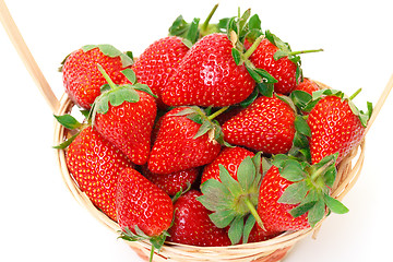 Image showing Ripe Red Strawberries in basket