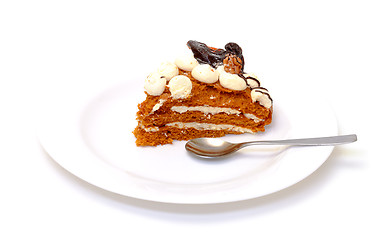 Image showing Piece of sweet cake on plate