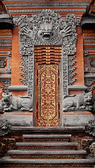 Image showing Gate of temple decorated with ornaments. Indonesia, Bali