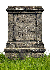 Image showing Large headstone monument on white background