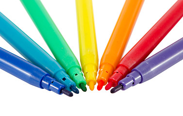 Image showing felt tip pens whithout caps isolated on white 