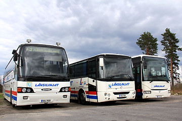 Image showing Three Buses Parked