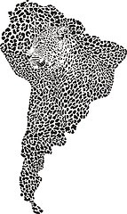 Image showing Jaguar on the map of South America