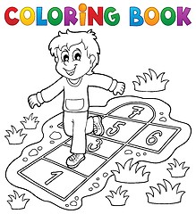 Image showing Coloring book kids play theme 4