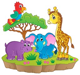 Image showing Cute African animals theme image 2