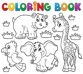 Image showing Coloring book African fauna 1