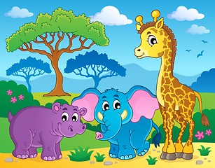 Image showing Cute African animals theme image 1