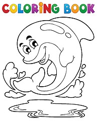Image showing Coloring book dolphin theme 2