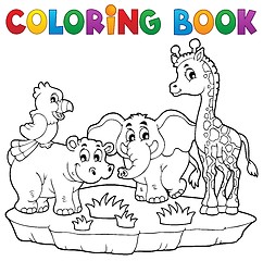 Image showing Coloring book African fauna 2