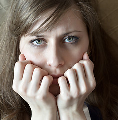 Image showing frightened woman