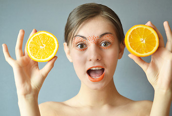 Image showing girl with orange