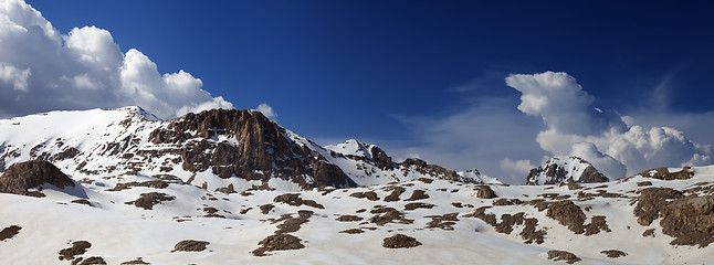 Image showing Panorama mountains in sunny day