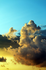 Image showing Sunset sky over the sea