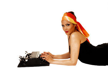 Image showing Woman with typewriter.