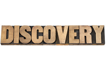 Image showing discovery word in wood type