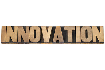 Image showing innovation word in wood type