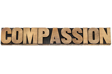 Image showing compassion word in wood type