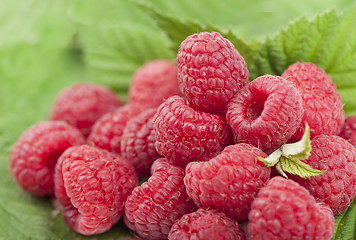 Image showing raspberry with leaves